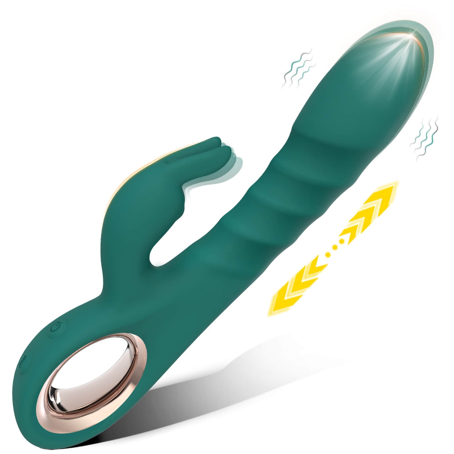 3 IN 1 G Spot Thrusting Rabbit Vibrator Sex Toy (Green)