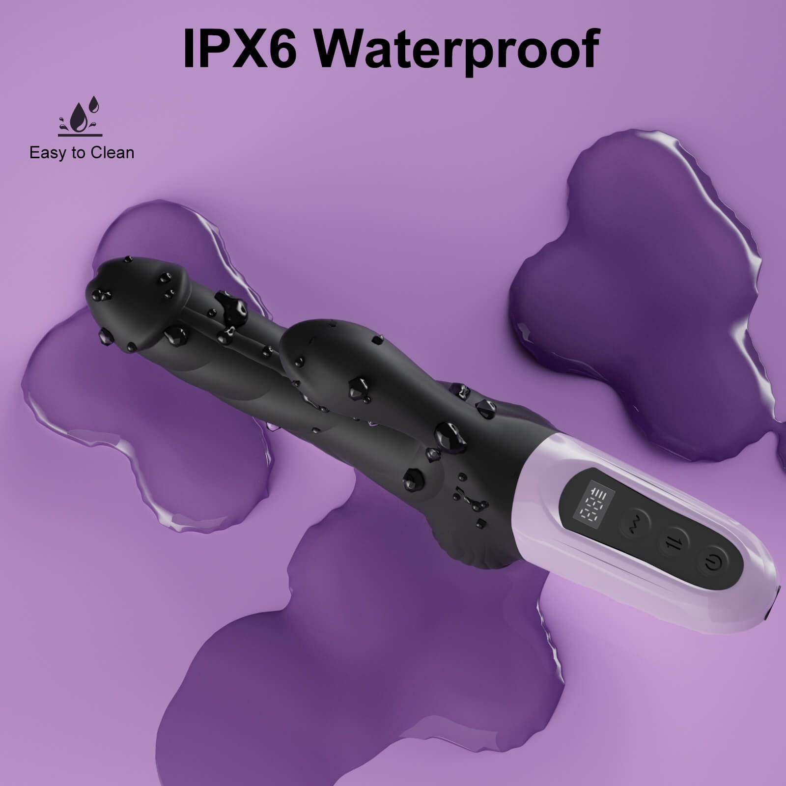 LED Display Realistic Thrusting Dildo Rabbit Vibrator With IPX6 Waterproof