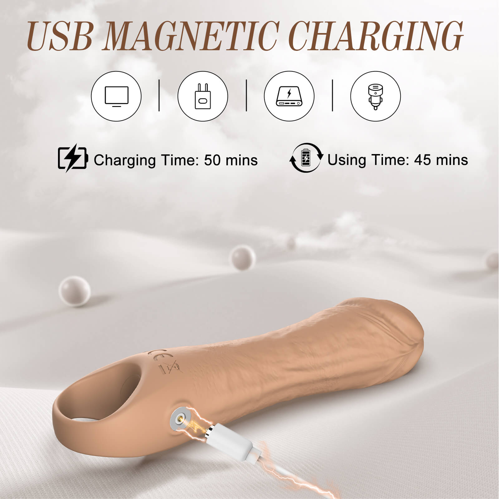 Portable Small Realistic Silicone Dildo Quiet Vibrator Can USB Magnetic Charging