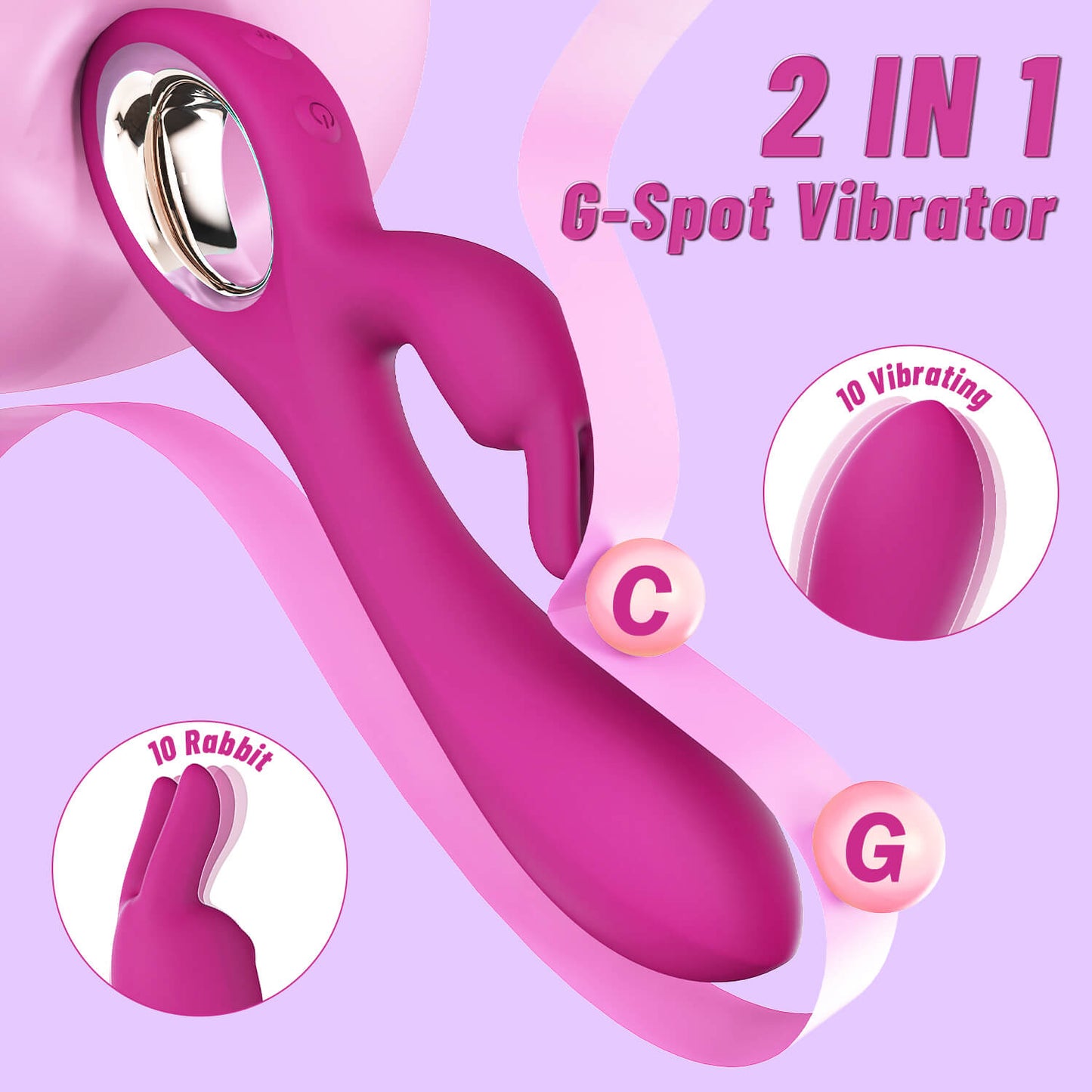 SeYouYou 2 in 1 G Spot Rabbit Vibrator for Clitoral and G-Spot Stimulation
