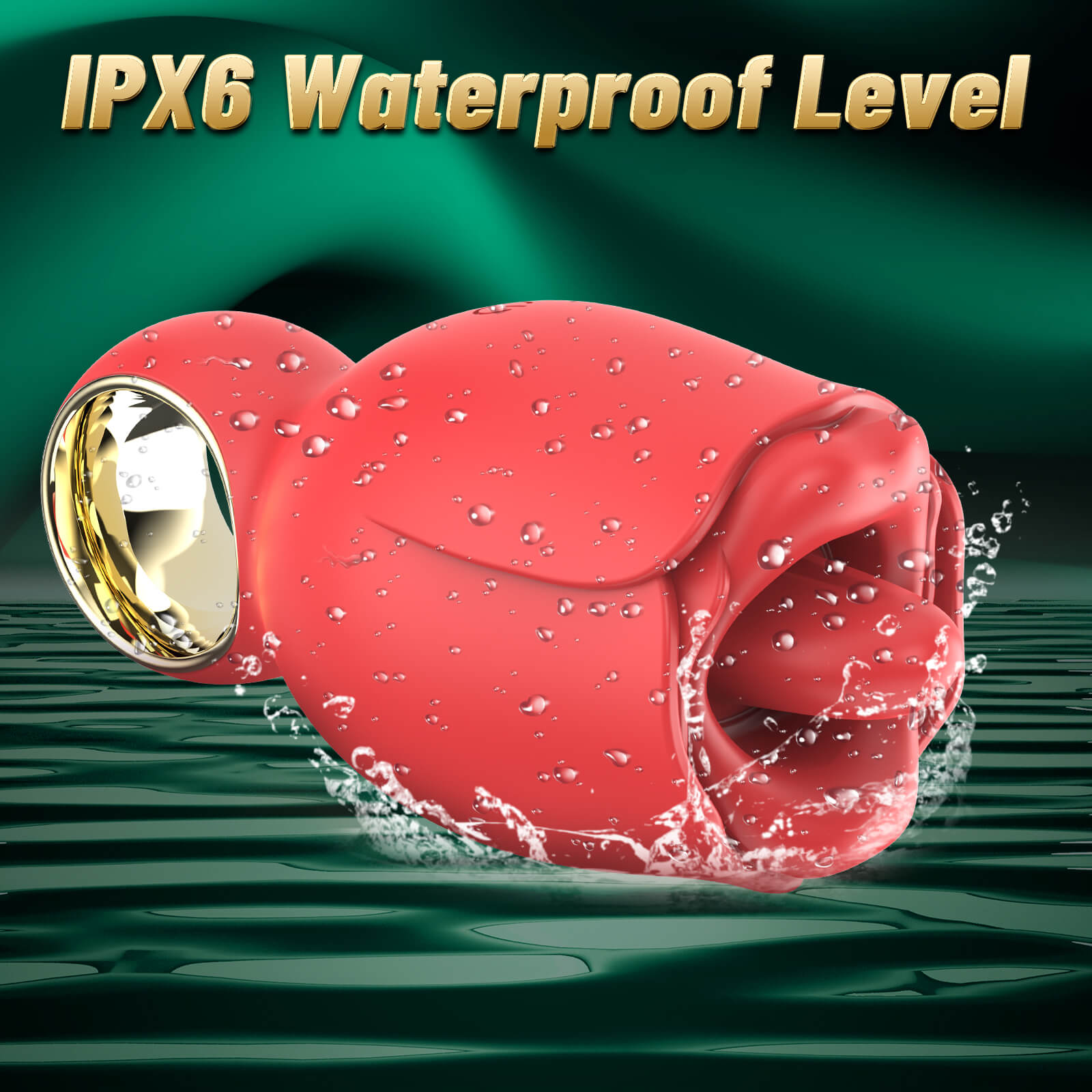 360° Rotated Tongue Licking Red Rose Bud Vibrator With IPX6 Waterproof Level