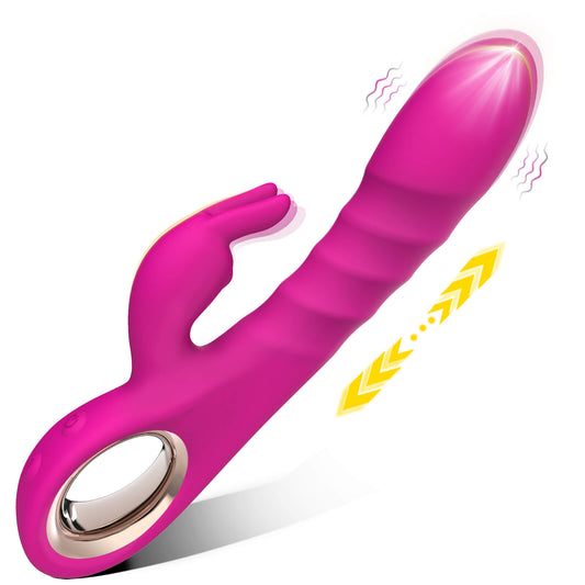 3 IN 1 G Spot Thrusting Rabbit Vibrator Sex Toy (Pink)
