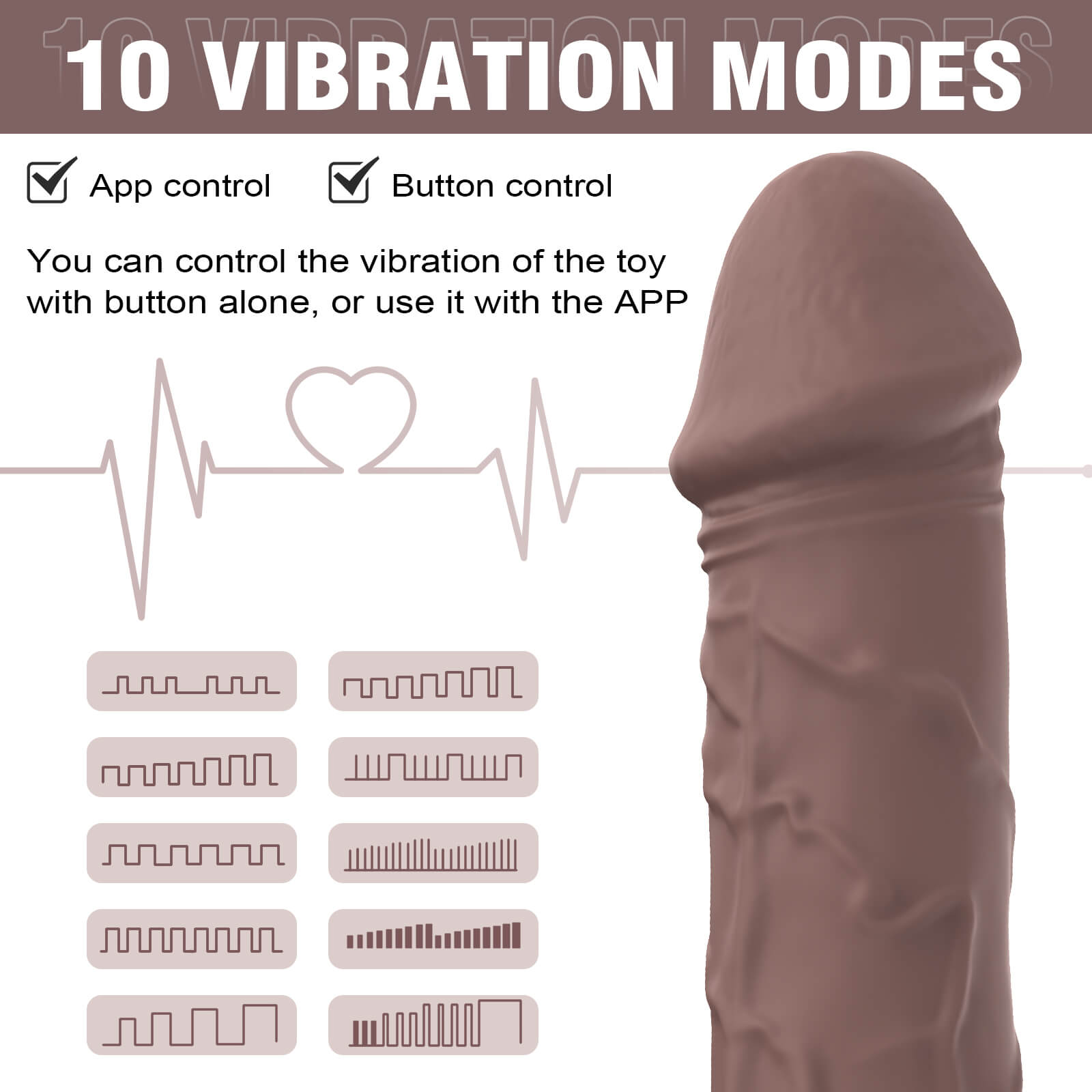 App Control 7 Inch Realistic Silicone Dildo Vibrator With 10 Vibrator Modes