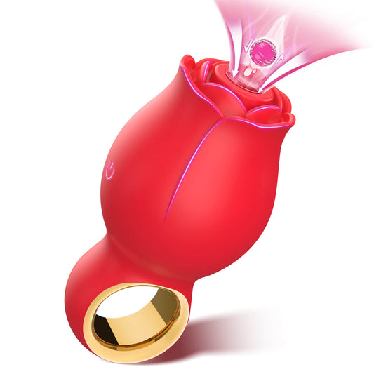 Female Mini Rose Clit & Nipple Sucking Vibrator Toy