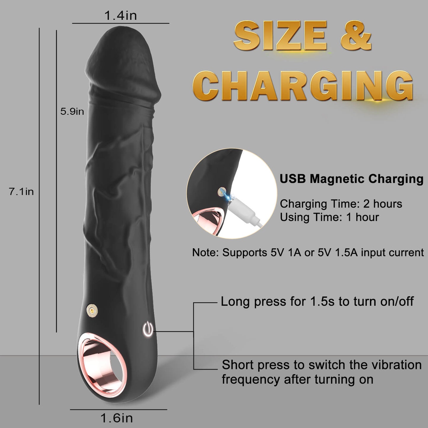 G Spot Dildo Realistic Silicone Vibrator Sex Toy Size And Charging 