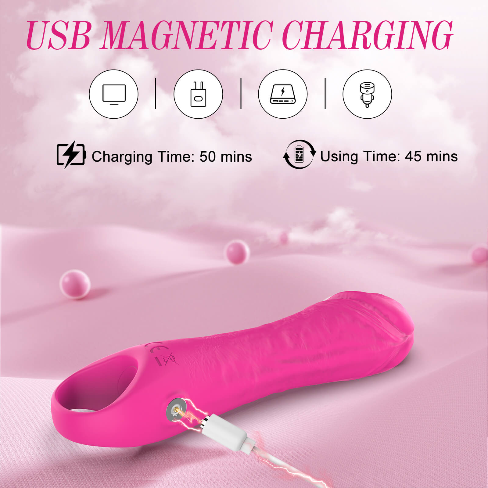 Portable Small Realistic Silicone Dildo Quiet Vibrator Can USB Magnetic Charging