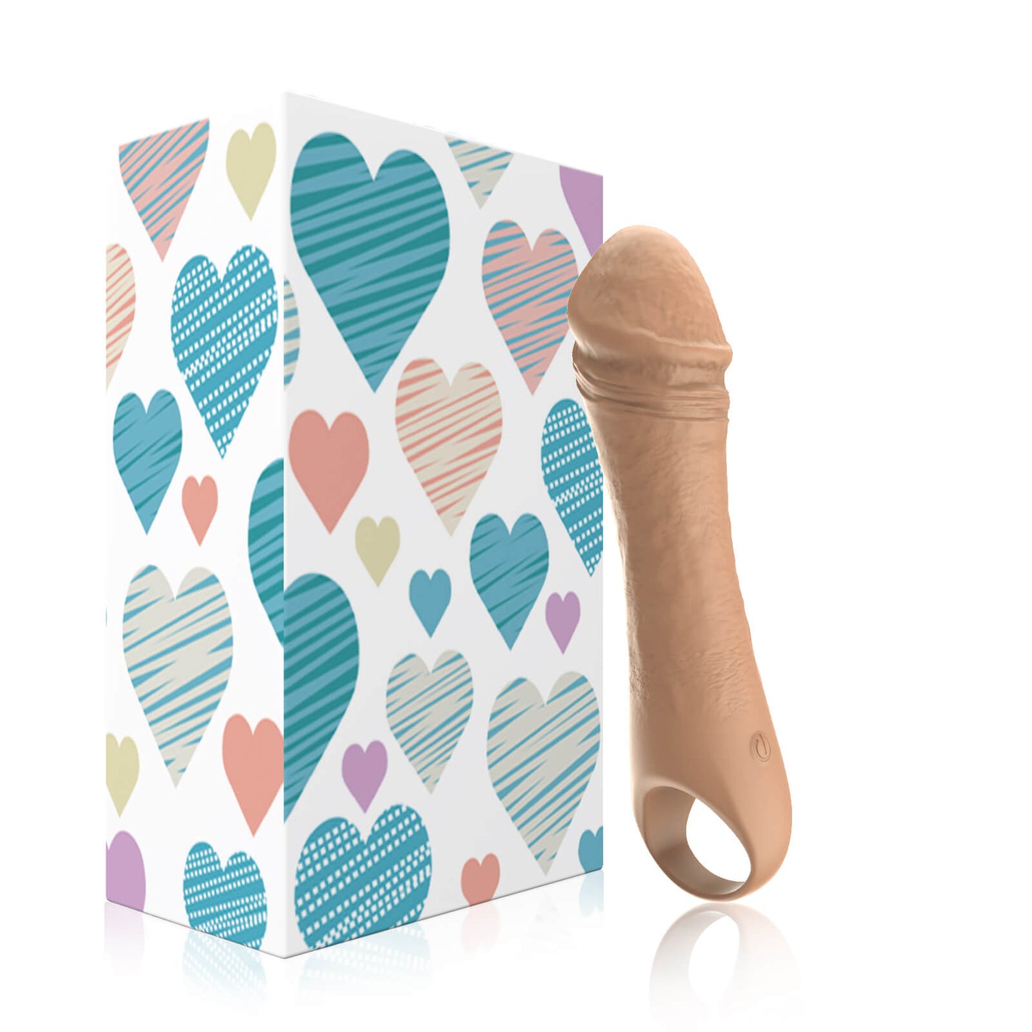 Portable Small Realistic Silicone Dildo Quiet Vibrator (Flesh)