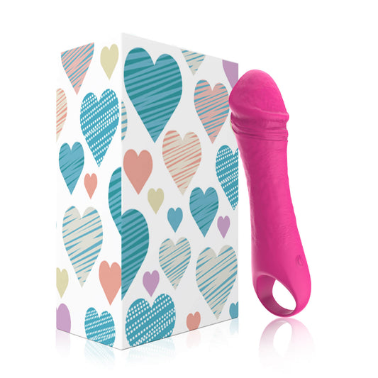 Portable Small Realistic Silicone Dildo Quiet Vibrator (Pink)