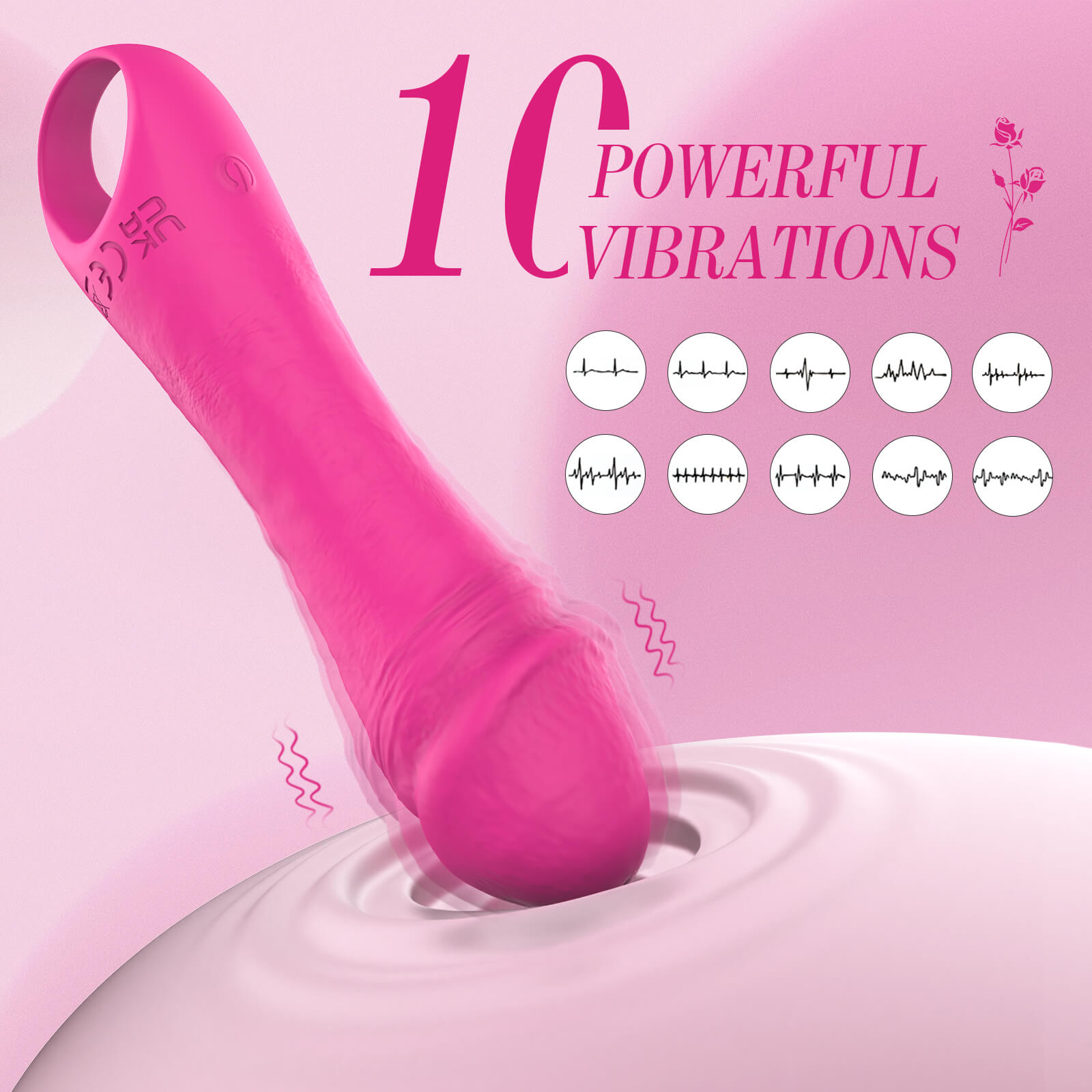 Portable Small Realistic Silicone Dildo Quiet Vibrator With 10 Powerful Vibrations