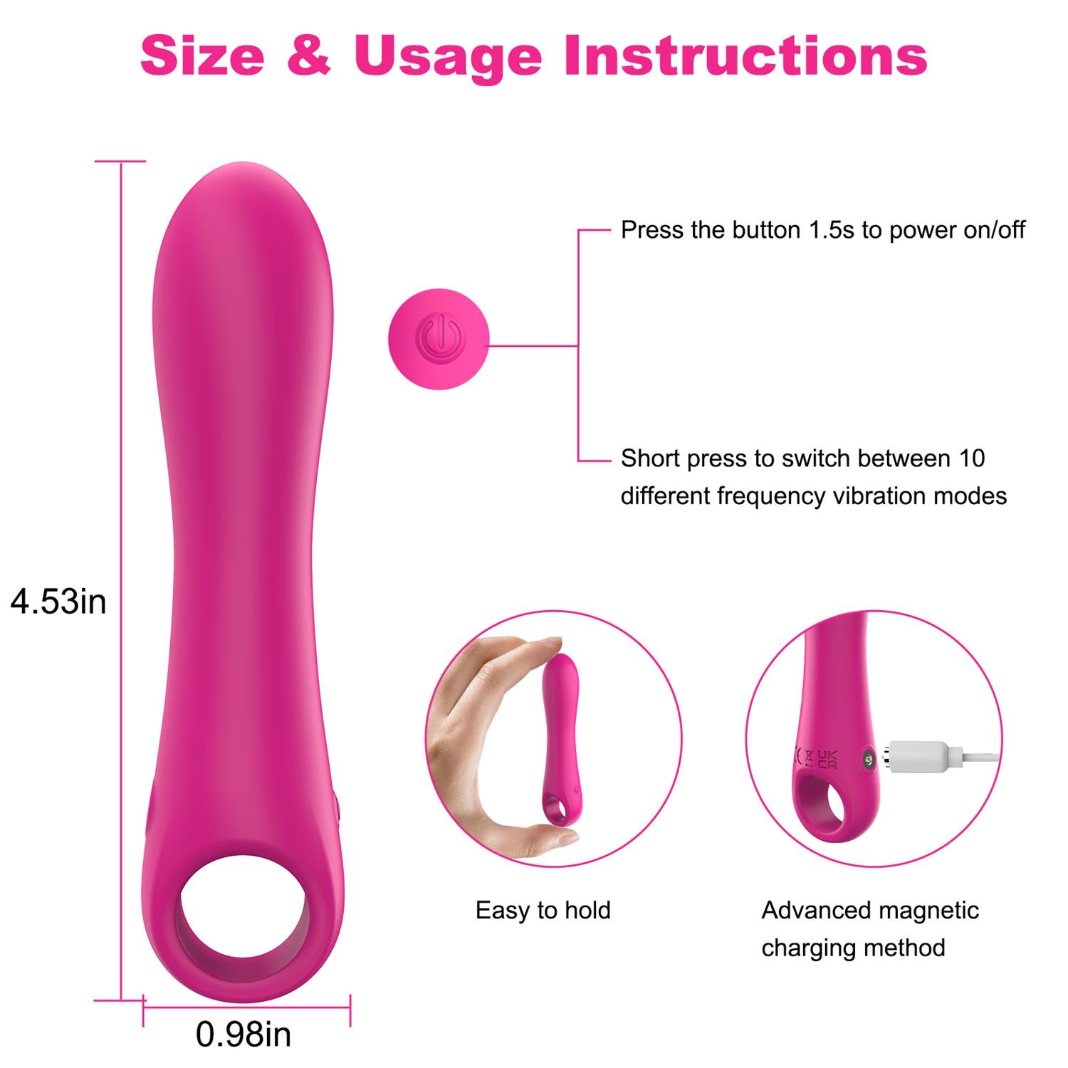 Rechargeable Mini Magic Bullet Vibrator Waterproof Sex Toy Size And Usage Instructions