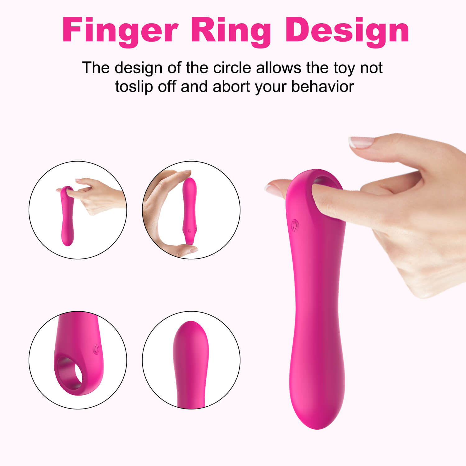 Rechargeable Mini Magic Bullet Vibrator Waterproof Sex Toy With Finger Ring Design
