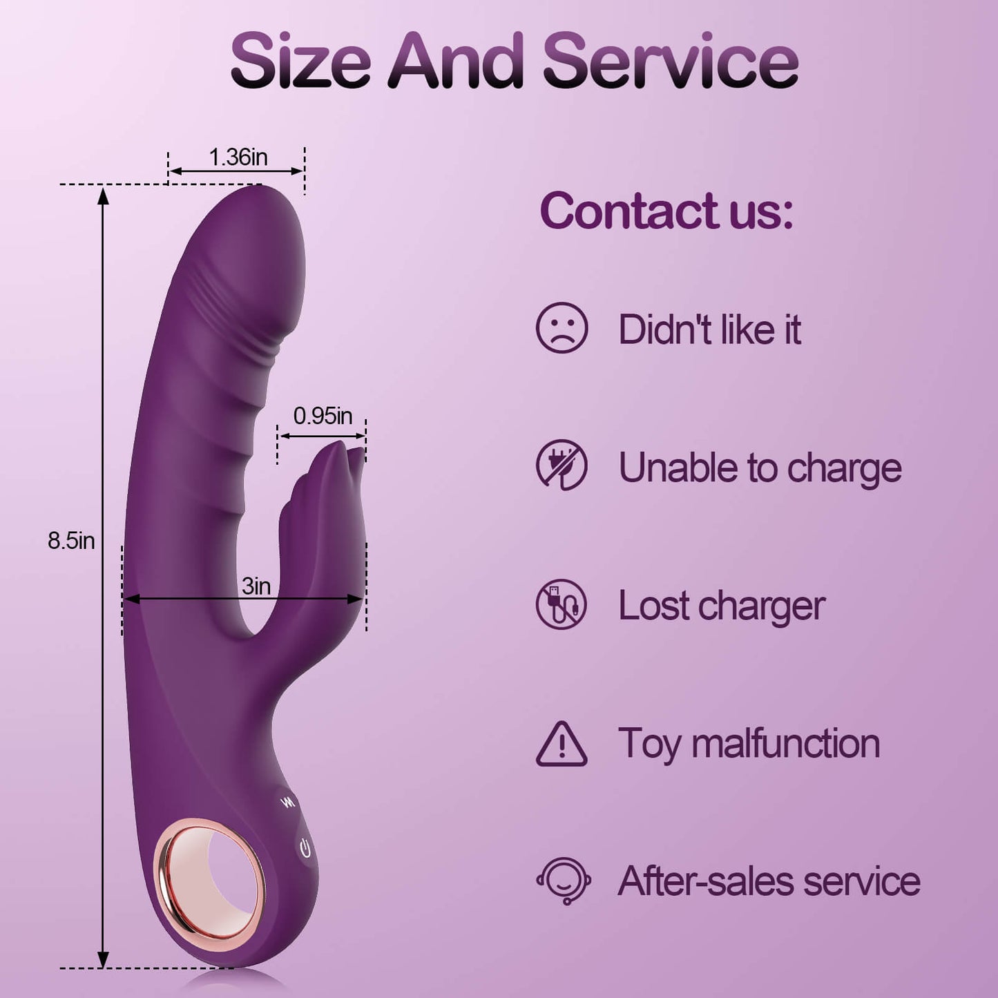 Thrusting Dildo G Spot Rabbit Vibrator Adult Toy Size and Service