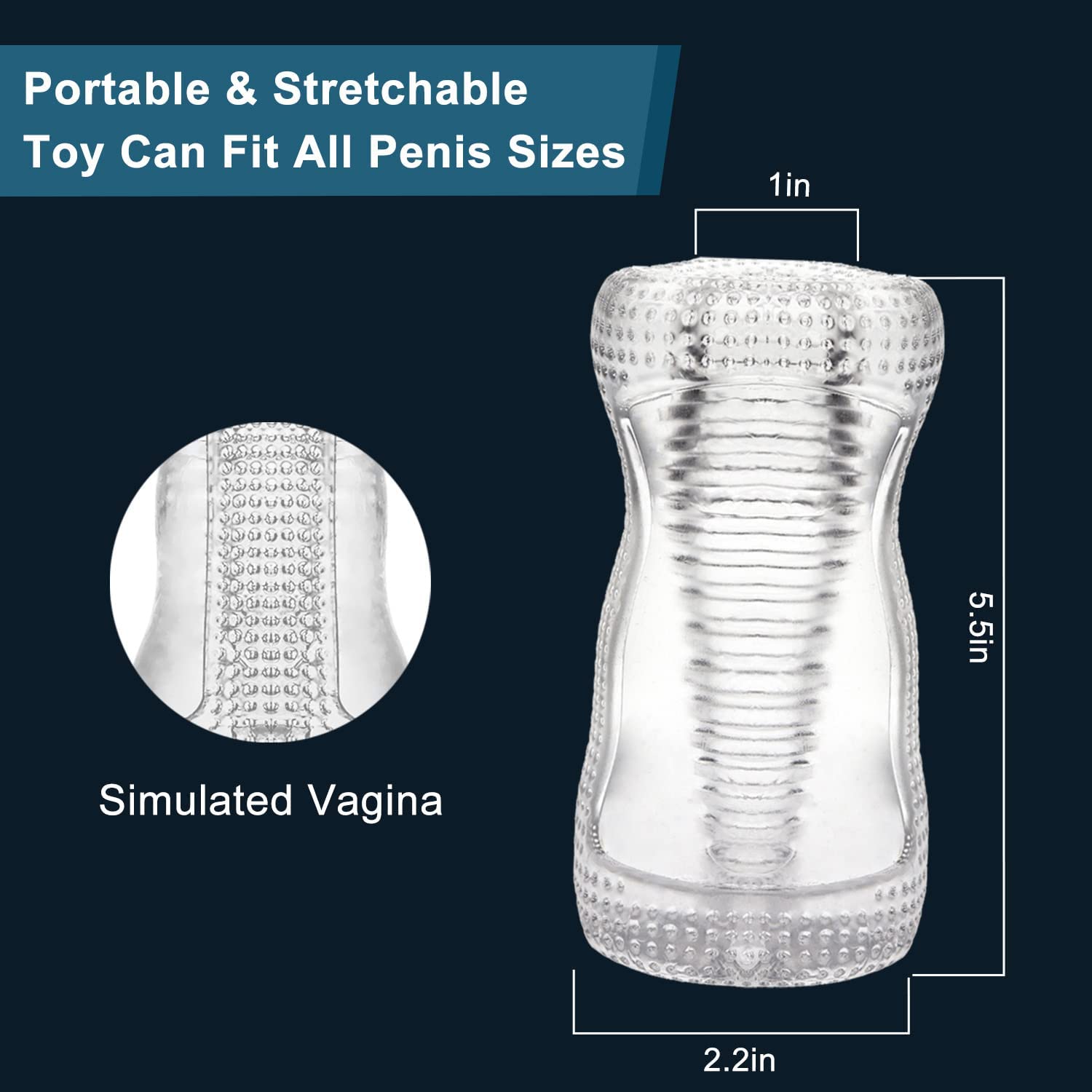 Male Masturbator Cup Sex Toys for Men, LUGAGA Blowjob Stroker Sleeve Stimulator for Man Masturbation, Portable Pocket Pussy for Penis Stimulation